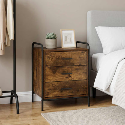 vidaXL Bedside Cabinet Smoked Oak 48 x 36.5 x 60 cm Engineered Wood