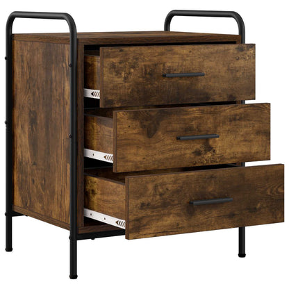 vidaXL Bedside Cabinet Smoked Oak 48 x 36.5 x 60 cm Engineered Wood