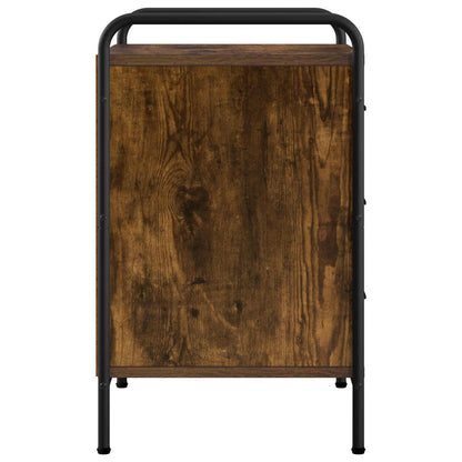 vidaXL Bedside Cabinet Smoked Oak 48 x 36.5 x 60 cm Engineered Wood