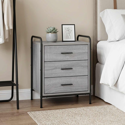 vidaXL Bedside Cabinet Grey Sonoma 48 x 36.5 x 60 cm Engineered Wood