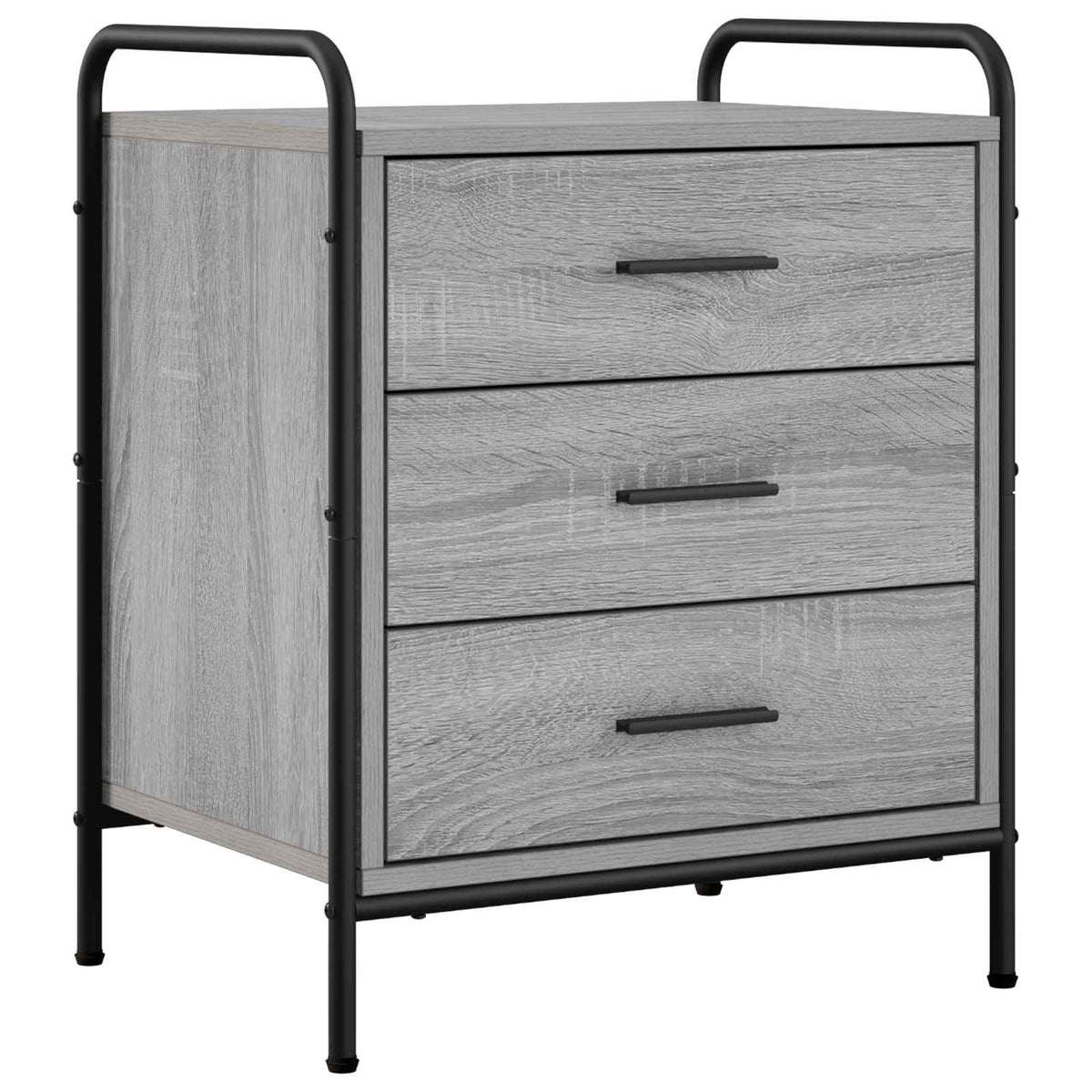 vidaXL Bedside Cabinet Grey Sonoma 48 x 36.5 x 60 cm Engineered Wood