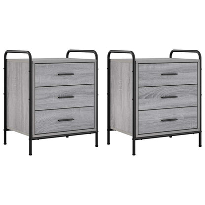 vidaXL Bedside Cabinet 2 pcs Grey Sonoma 48 x 36.5 x 60 cm