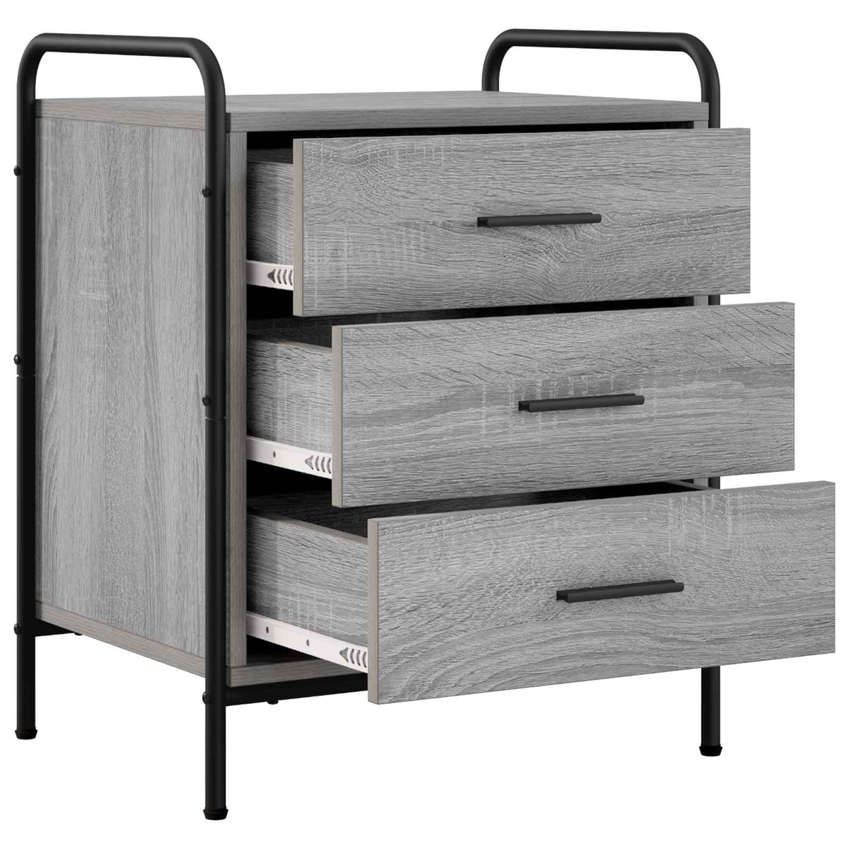vidaXL Bedside Cabinet 2 pcs Grey Sonoma 48 x 36.5 x 60 cm