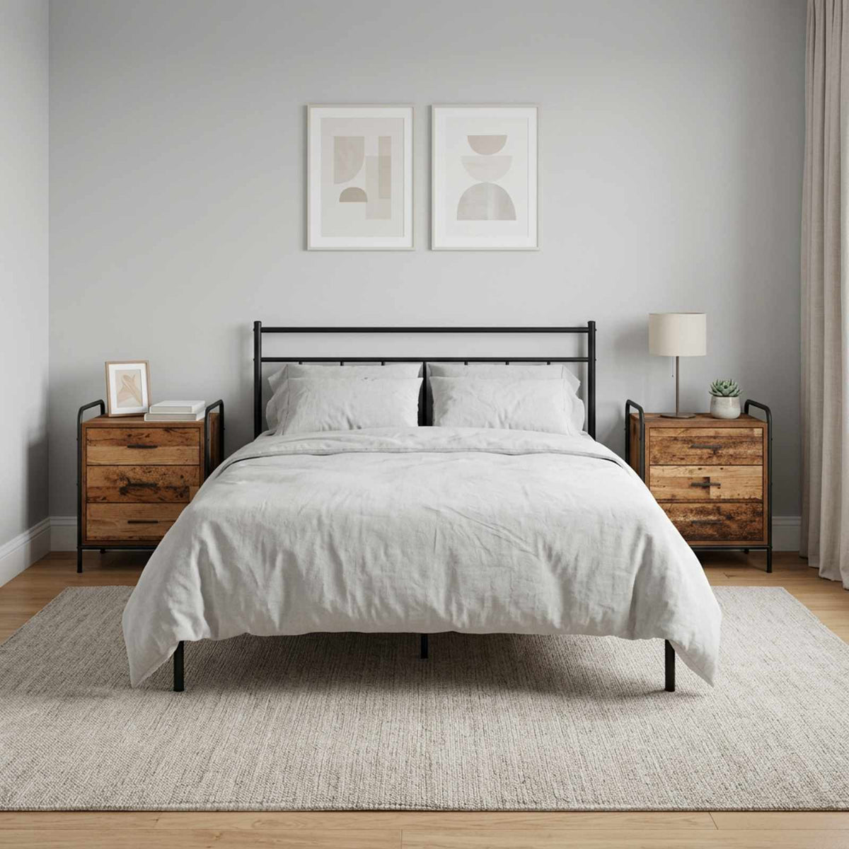 vidaXL Bedside Cabinet 2 pcs Old Wood 48 x 36.5 x 60 cm