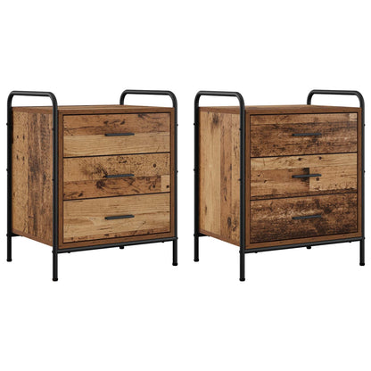vidaXL Bedside Cabinet 2 pcs Old Wood 48 x 36.5 x 60 cm