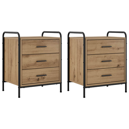 vidaXL Bedside Cabinet 2 pcs Artisan Oak 48 x 36.5 x 60 cm