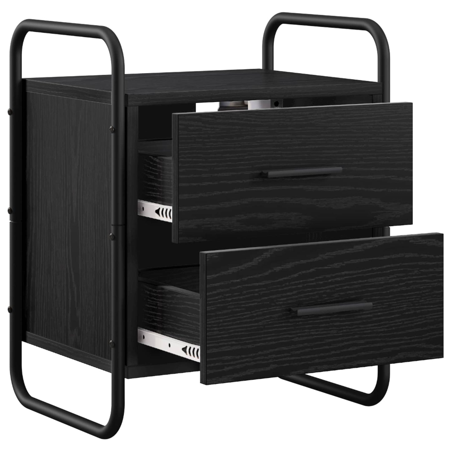 vidaXL Hanging Bedside Cabinet Black Oak 40 x 30 x 50 cm