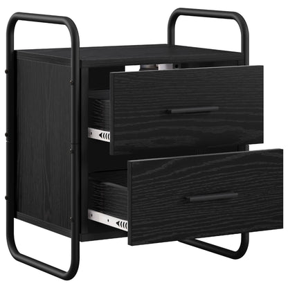vidaXL Hanging Bedside Cabinet Black Oak 40 x 30 x 50 cm