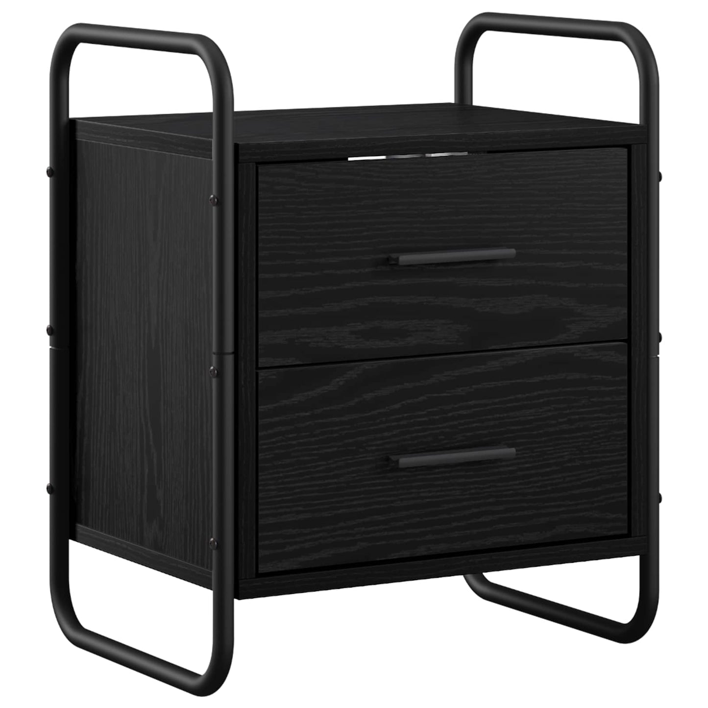 vidaXL Hanging Bedside Cabinet 2 pcs Black Oak 40 x 30 x 50 cm