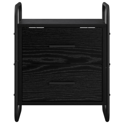 vidaXL Hanging Bedside Cabinet 2 pcs Black Oak 40 x 30 x 50 cm