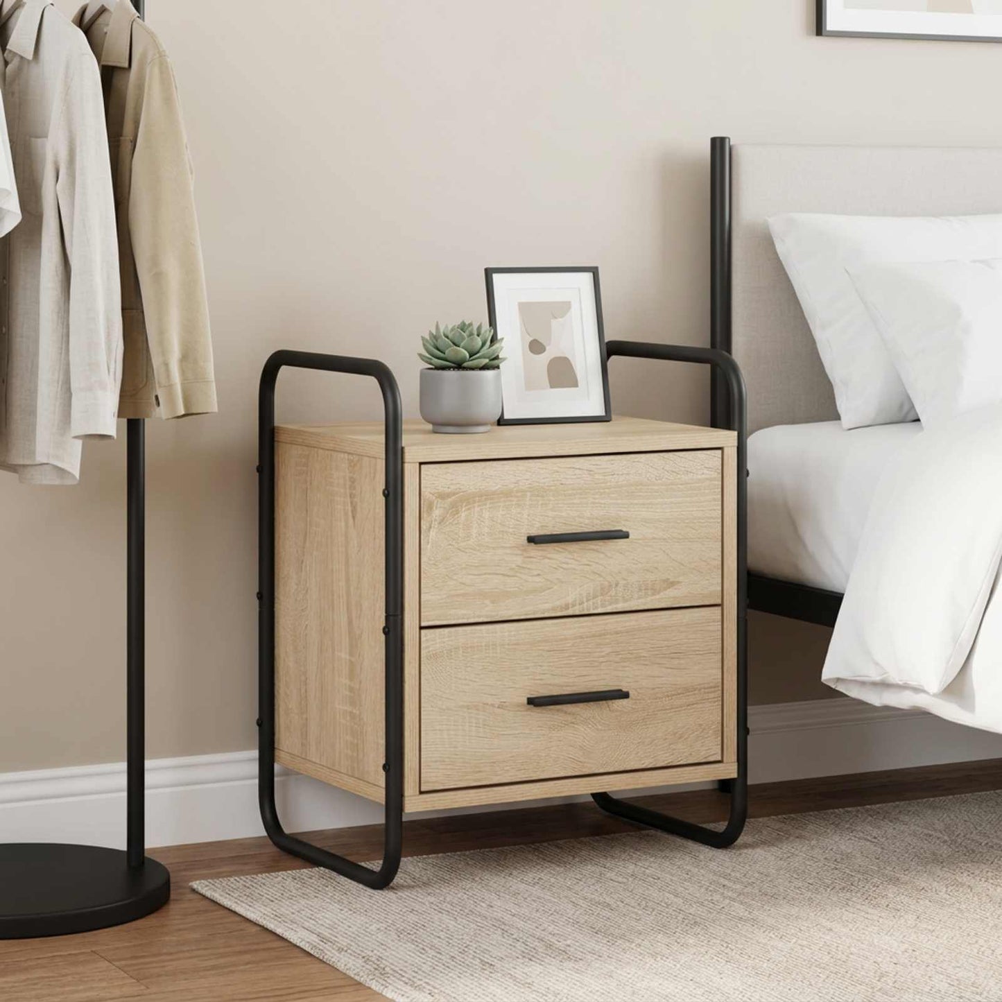 vidaXL Hanging Bedside Cabinet Sonoma Oak 40 x 30 x 50 cm