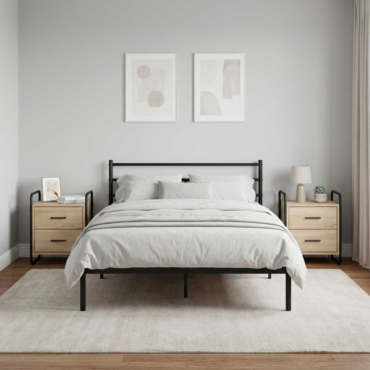 vidaXL Hanging Bedside Cabinet 2 pcs Sonoma Oak 40 x 30 x 50 cm