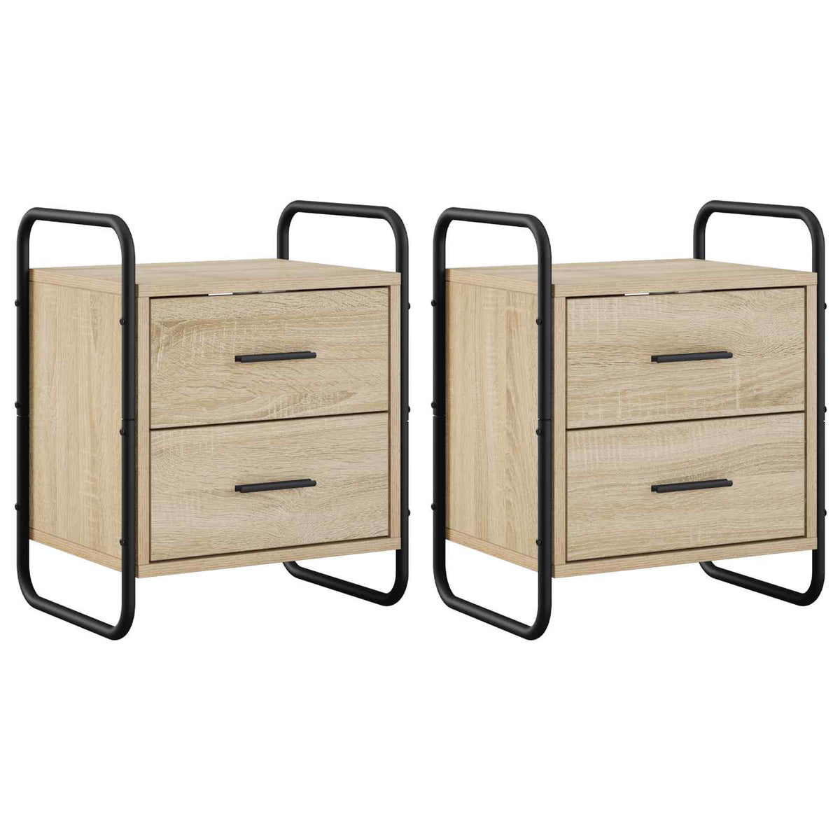 vidaXL Hanging Bedside Cabinet 2 pcs Sonoma Oak 40 x 30 x 50 cm