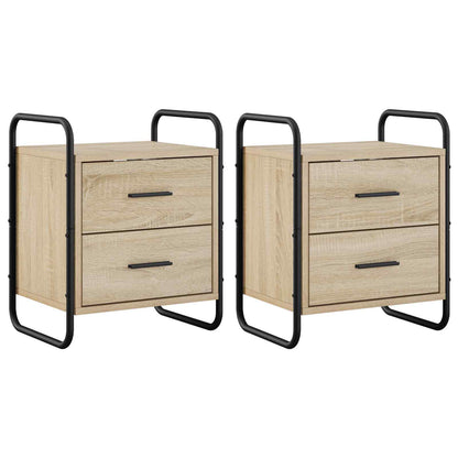 vidaXL Hanging Bedside Cabinet 2 pcs Sonoma Oak 40 x 30 x 50 cm