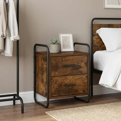 vidaXL Hanging Bedside Cabinet Smoked Oak 40 x 30 x 50 cm