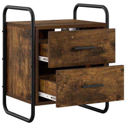 vidaXL Hanging Bedside Cabinet Smoked Oak 40 x 30 x 50 cm