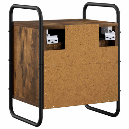 vidaXL Hanging Bedside Cabinet Smoked Oak 40 x 30 x 50 cm