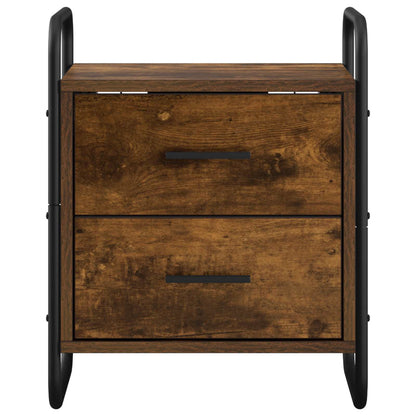 vidaXL Hanging Bedside Cabinet Smoked Oak 40 x 30 x 50 cm