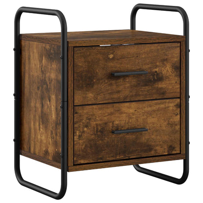 vidaXL Hanging Bedside Cabinet 2 pcs Smoked Oak 40 x 30 x 50 cm