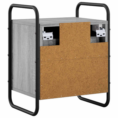 vidaXL Hanging Bedside Cabinet Grey Sonoma 40 x 30 x 50 cm