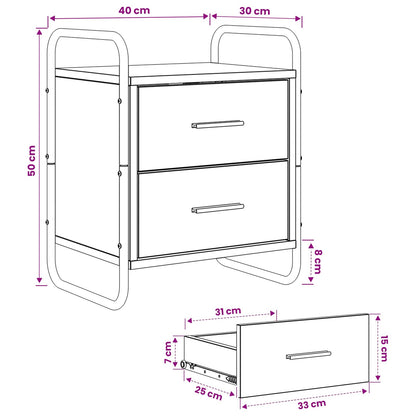 vidaXL Hanging Bedside Cabinet Grey Sonoma 40 x 30 x 50 cm