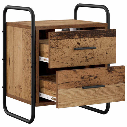 vidaXL Hanging Bedside Cabinet Old Wood 40 x 30 x 50 cm