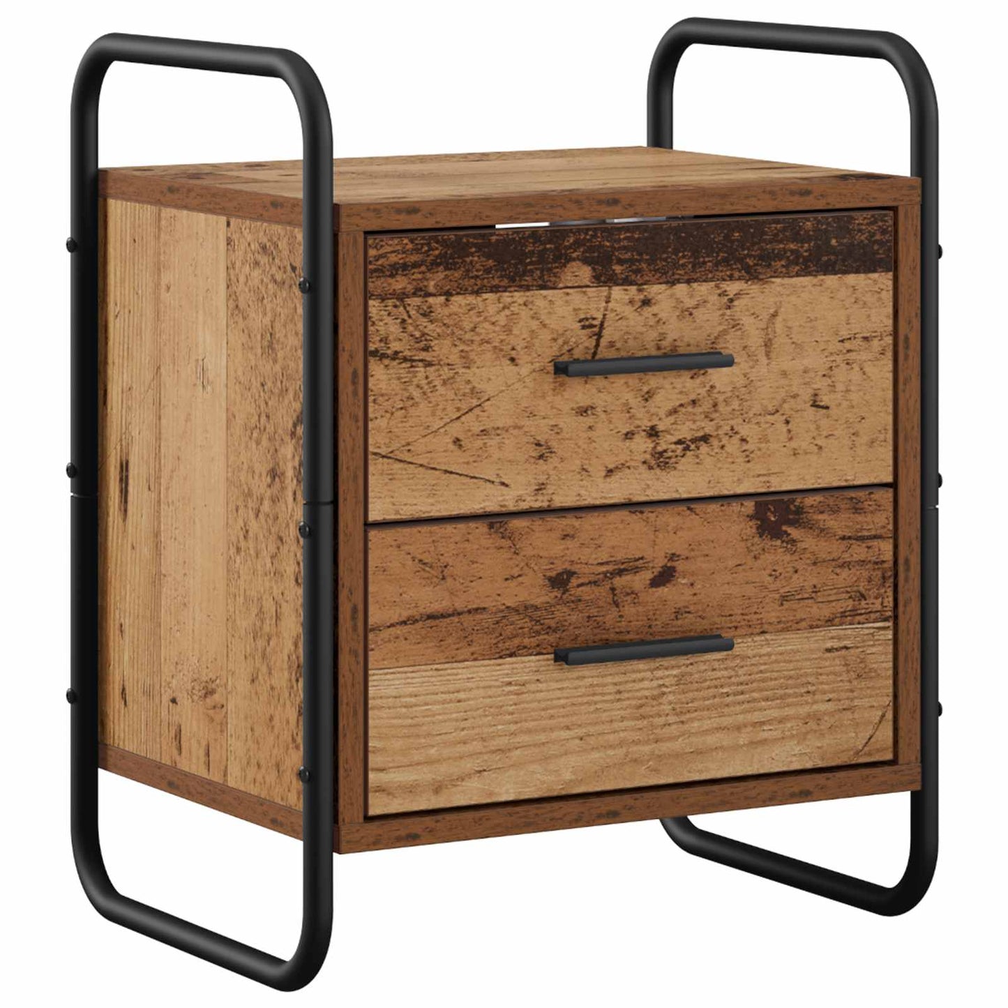 vidaXL Hanging Bedside Cabinet 2 pcs Old Wood 40 x 30 x 50 cm