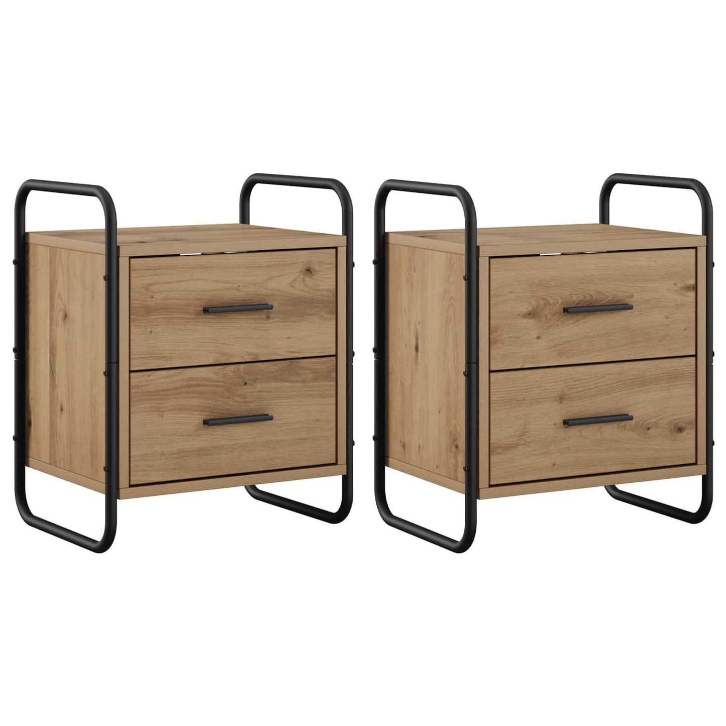 vidaXL Hanging Bedside Cabinet 2 pcs Artisan Oak 40 x 30 x 50 cm