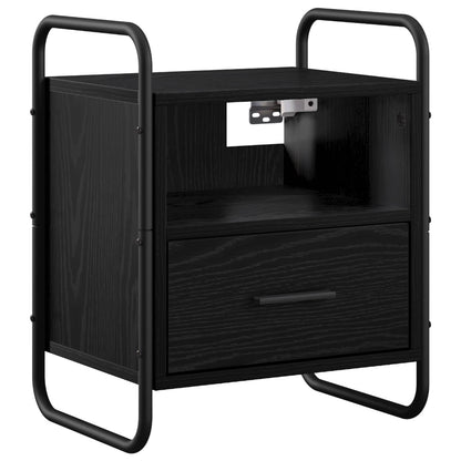 vidaXL Hanging Bedside Cabinet Black Oak 40 x 30 x 50 cm