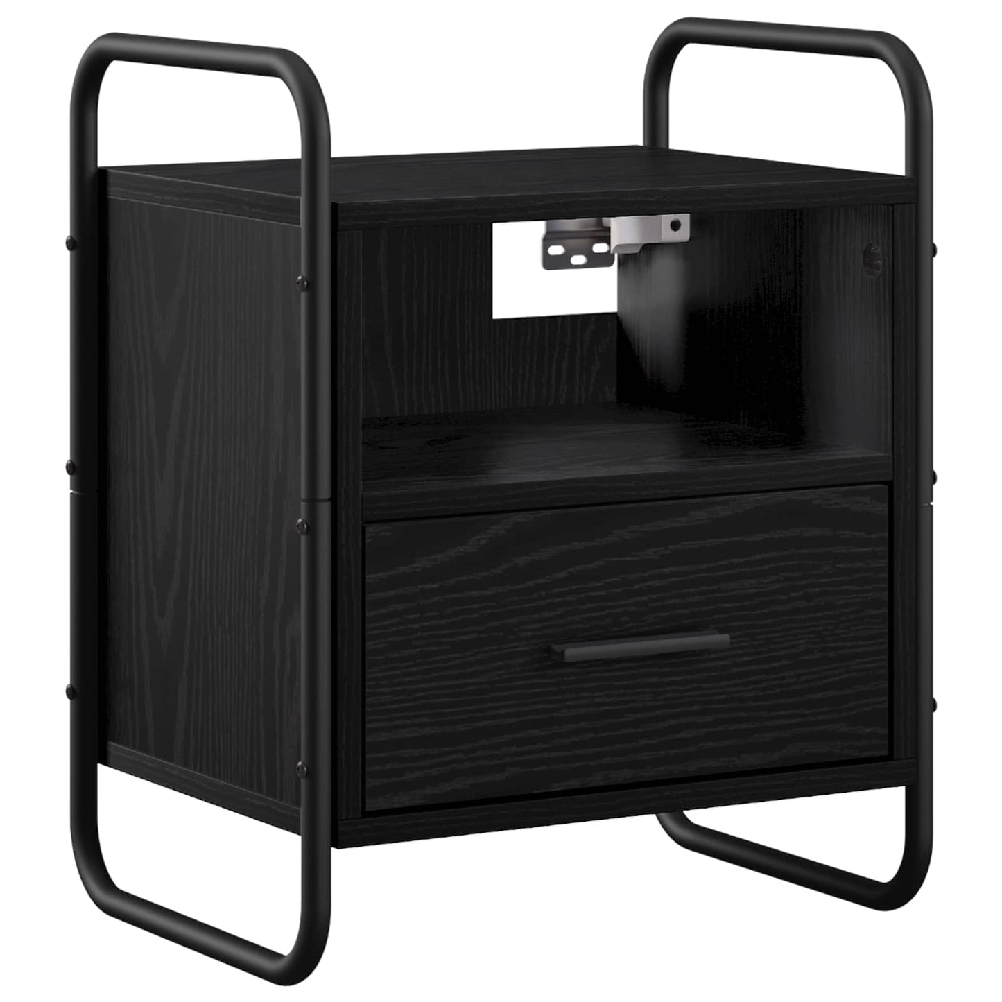 vidaXL Hanging Bedside Cabinet 2 pcs Black Oak 40 x 30 x 50 cm