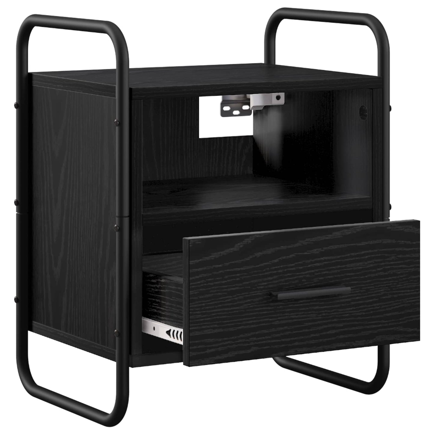 vidaXL Hanging Bedside Cabinet 2 pcs Black Oak 40 x 30 x 50 cm