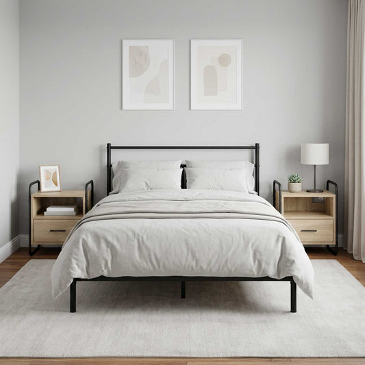 vidaXL Hanging Bedside Cabinet 2 pcs Sonoma Oak 40 x 30 x 50 cm