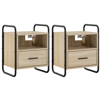 vidaXL Hanging Bedside Cabinet 2 pcs Sonoma Oak 40 x 30 x 50 cm