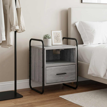 vidaXL Hanging Bedside Cabinet Grey Sonoma 40 x 30 x 50 cm