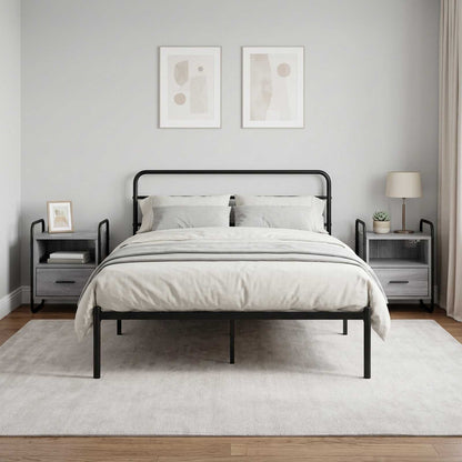 vidaXL Hanging Bedside Cabinet 2 pcs Grey Sonoma 40 x 30 x 50 cm