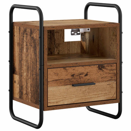 vidaXL Hanging Bedside Cabinet Old Wood 40 x 30 x 50 cm