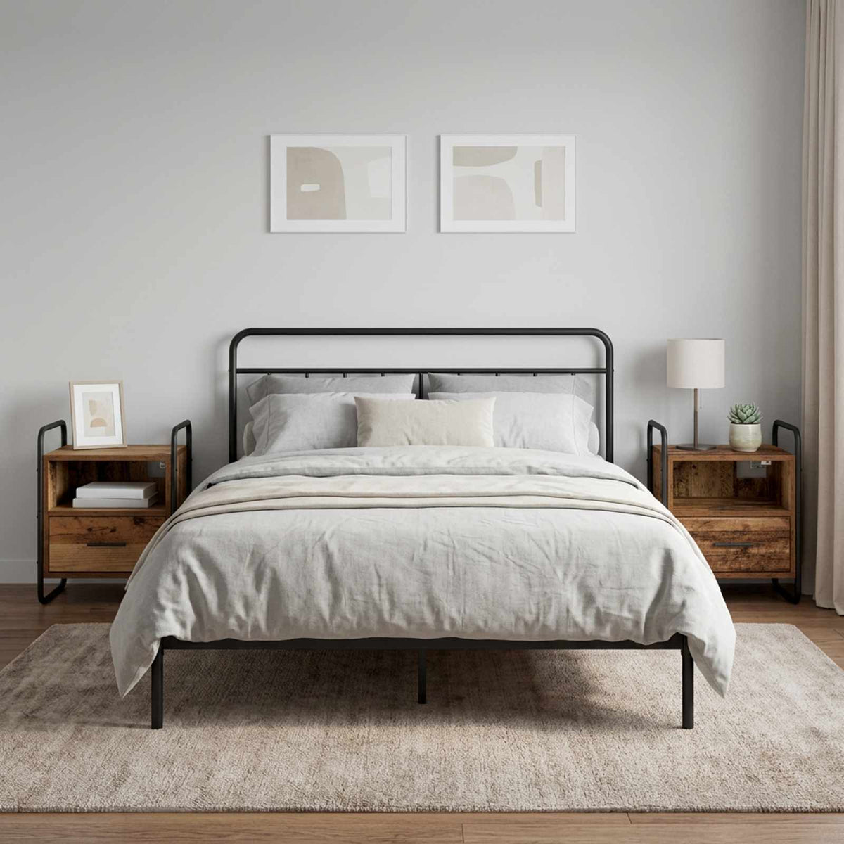 vidaXL Hanging Bedside Cabinet 2 pcs Old Wood 40 x 30 x 50 cm