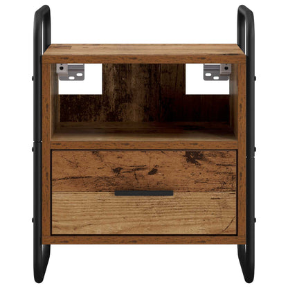 vidaXL Hanging Bedside Cabinet 2 pcs Old Wood 40 x 30 x 50 cm