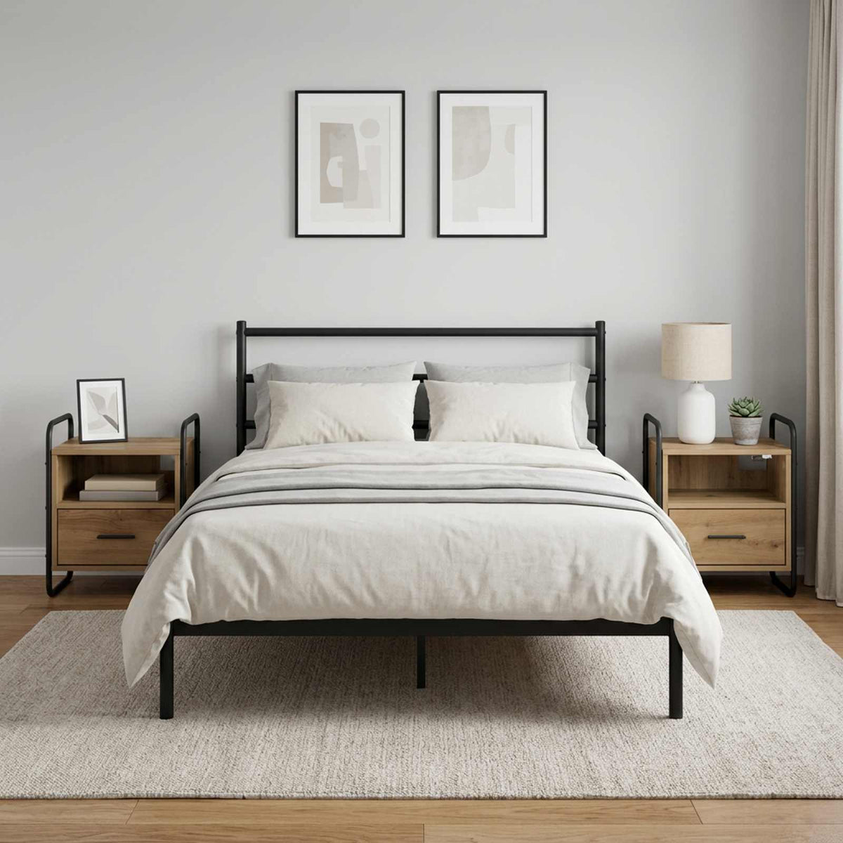 vidaXL Hanging Bedside Cabinet 2 pcs Artisan Oak 40 x 30 x 50 cm