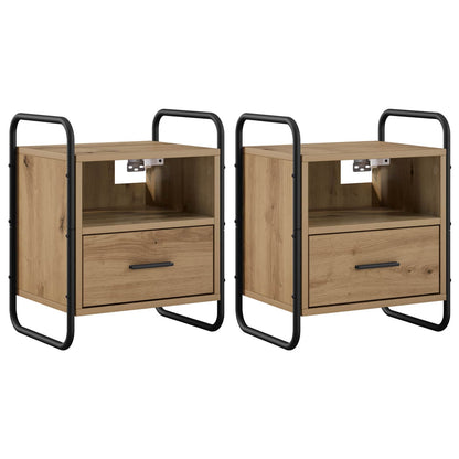 vidaXL Hanging Bedside Cabinet 2 pcs Artisan Oak 40 x 30 x 50 cm