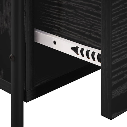 vidaXL Hanging Bedside Cabinet Black Oak 40 x 30 x 60 cm
