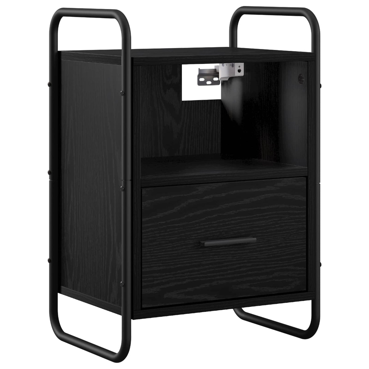 vidaXL Hanging Bedside Cabinet Black Oak 40 x 30 x 60 cm