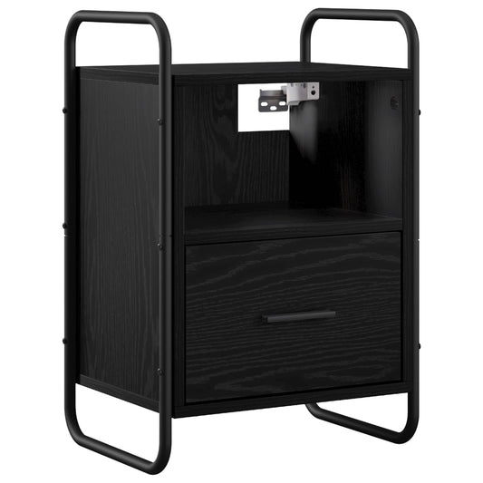 vidaXL Hanging Bedside Cabinet Black Oak 40 x 30 x 60 cm