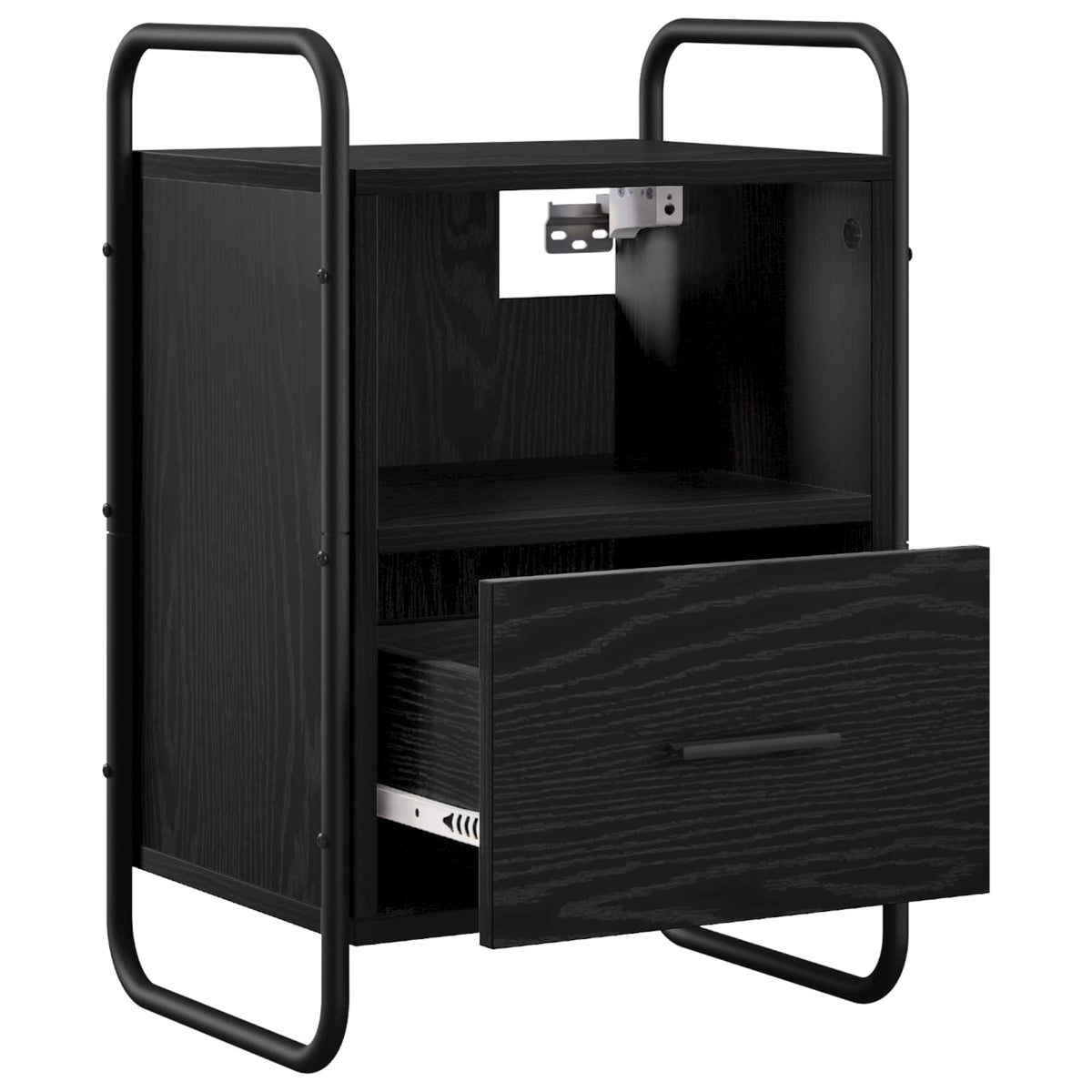 vidaXL Hanging Bedside Cabinet Black Oak 40 x 30 x 60 cm