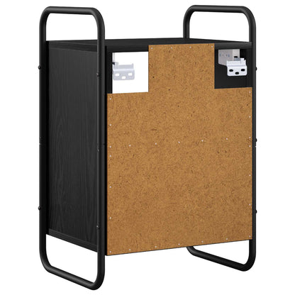 vidaXL Hanging Bedside Cabinet Black Oak 40 x 30 x 60 cm