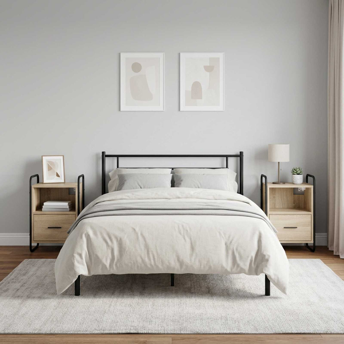 vidaXL Hanging Bedside Cabinet 2 pcs Sonoma Oak 40 x 30 x 60 cm