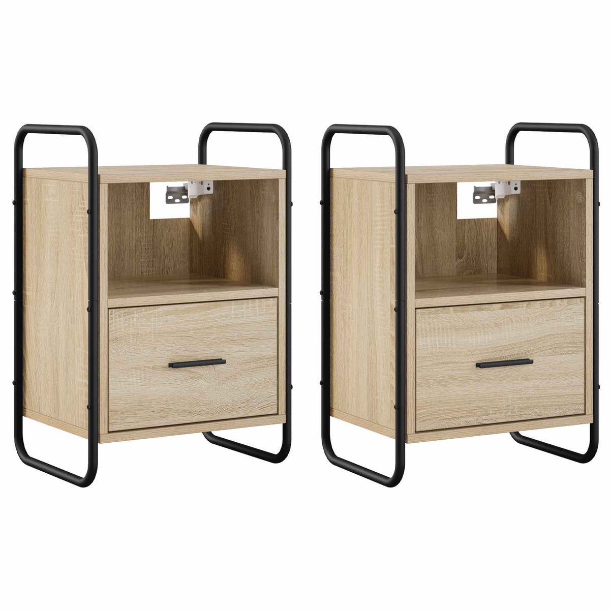 vidaXL Hanging Bedside Cabinet 2 pcs Sonoma Oak 40 x 30 x 60 cm