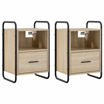 vidaXL Hanging Bedside Cabinet 2 pcs Sonoma Oak 40 x 30 x 60 cm