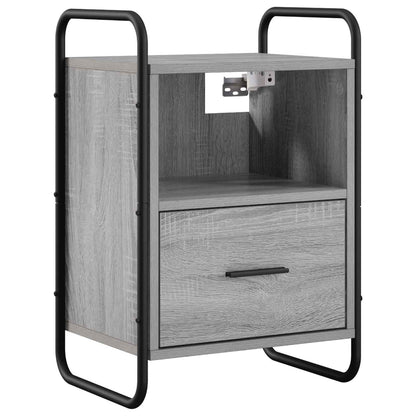 vidaXL Hanging Bedside Cabinet Grey Sonoma 40 x 30 x 60 cm
