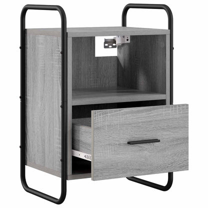 vidaXL Hanging Bedside Cabinet 2 pcs Grey Sonoma 40 x 30 x 60 cm
